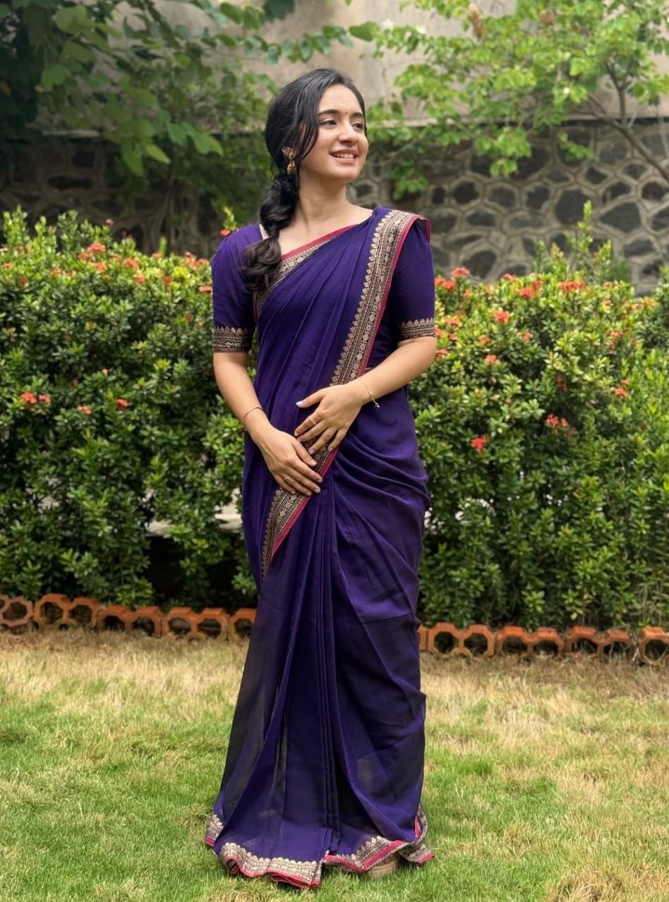 Narayanapet Sindoor Border Saree - Dusty Rose Pink